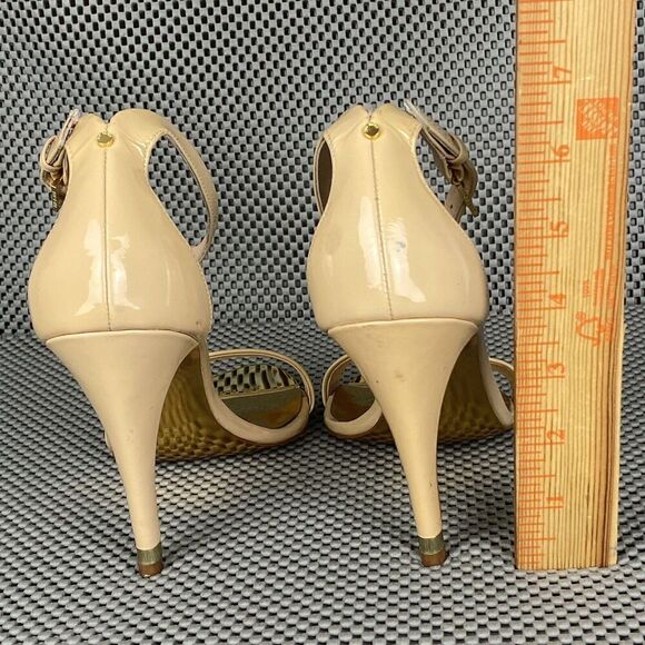 Ted Baker London Heels Womens Size 39.5 Gold Metallic Open Toe Ankle Strap - Picture 9 of 15